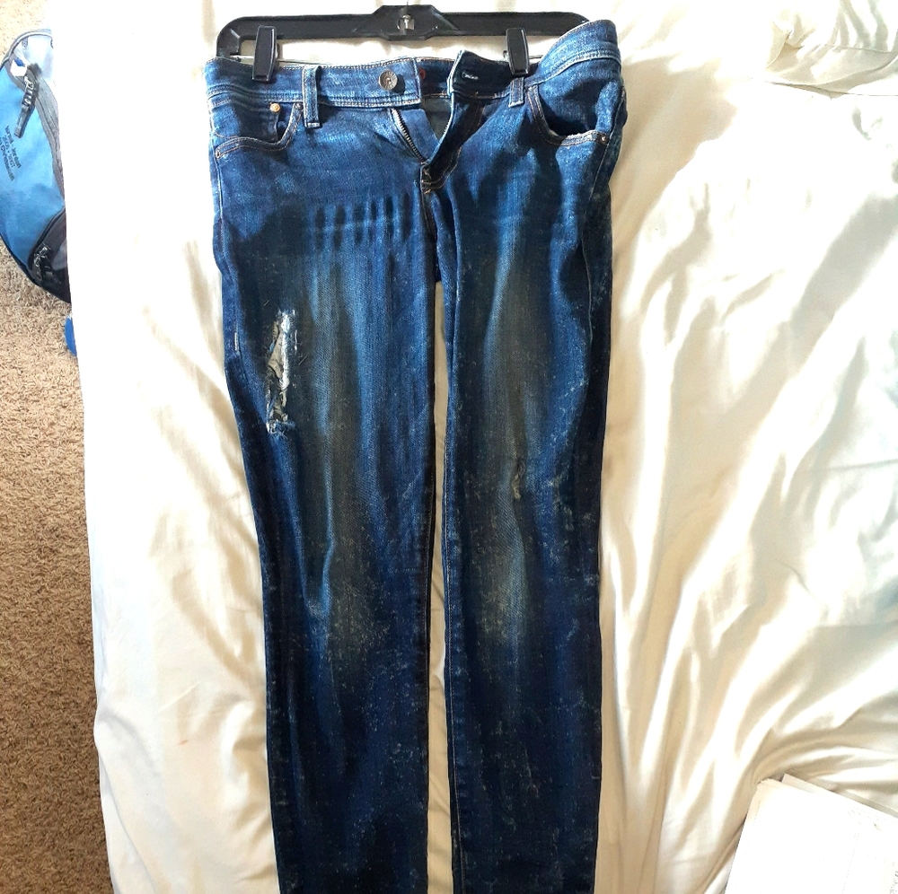 Speckled Skinny jeans w/distress